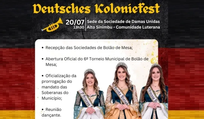Sinimbu festeja a Deutsches Koloniefest nesse domingo